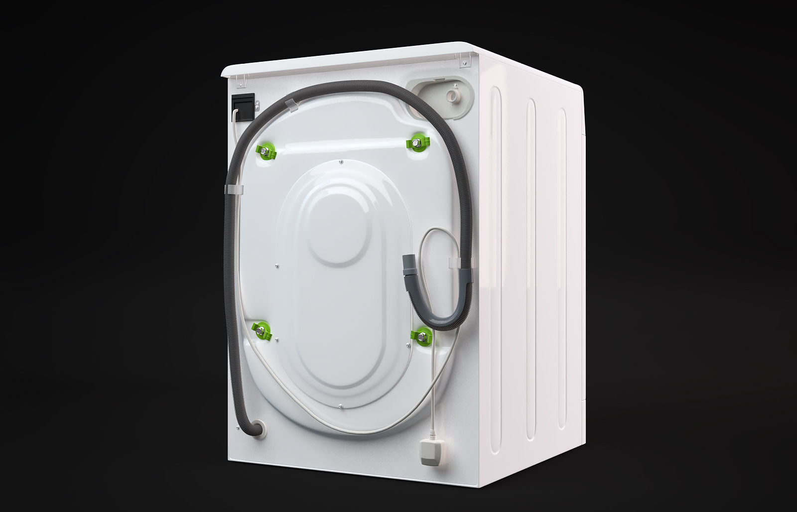 Indesit Washing Machine Low-poly 3D model_2