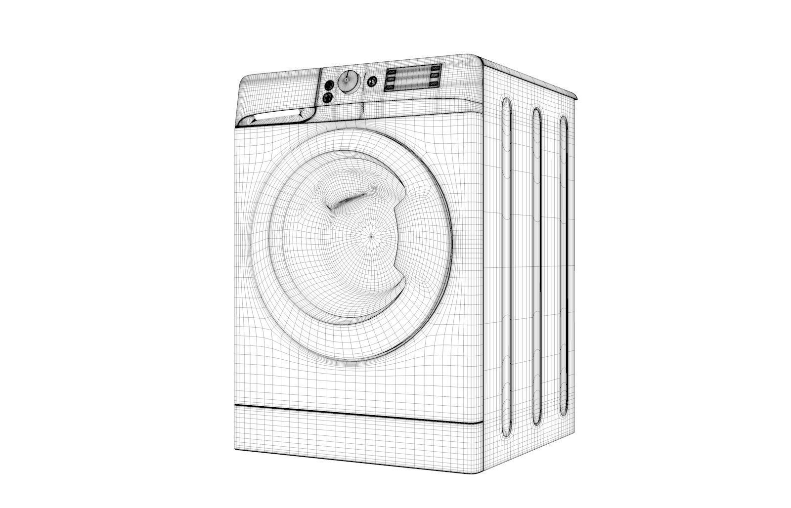 Indesit Washing Machine Low-poly 3D model_6