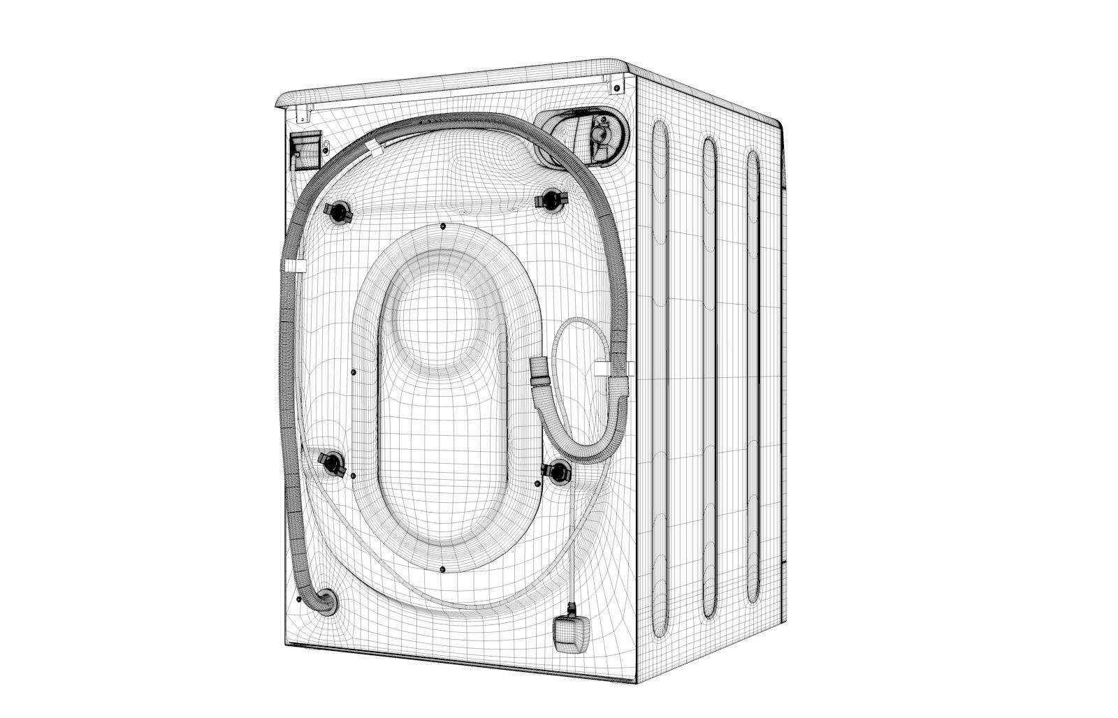 Indesit Washing Machine Low-poly 3D model_9