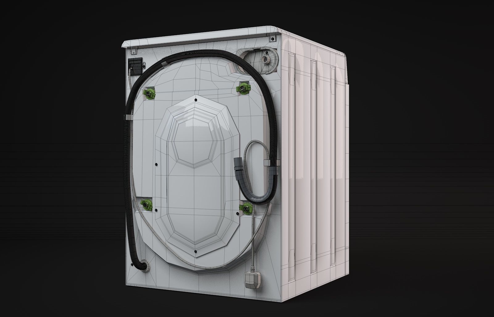 Indesit Washing Machine Low-poly 3D model_4