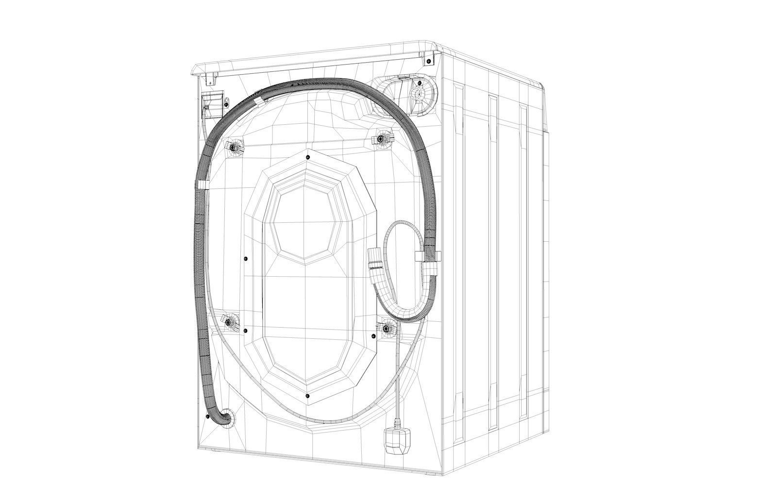 Indesit Washing Machine Low-poly 3D model_8