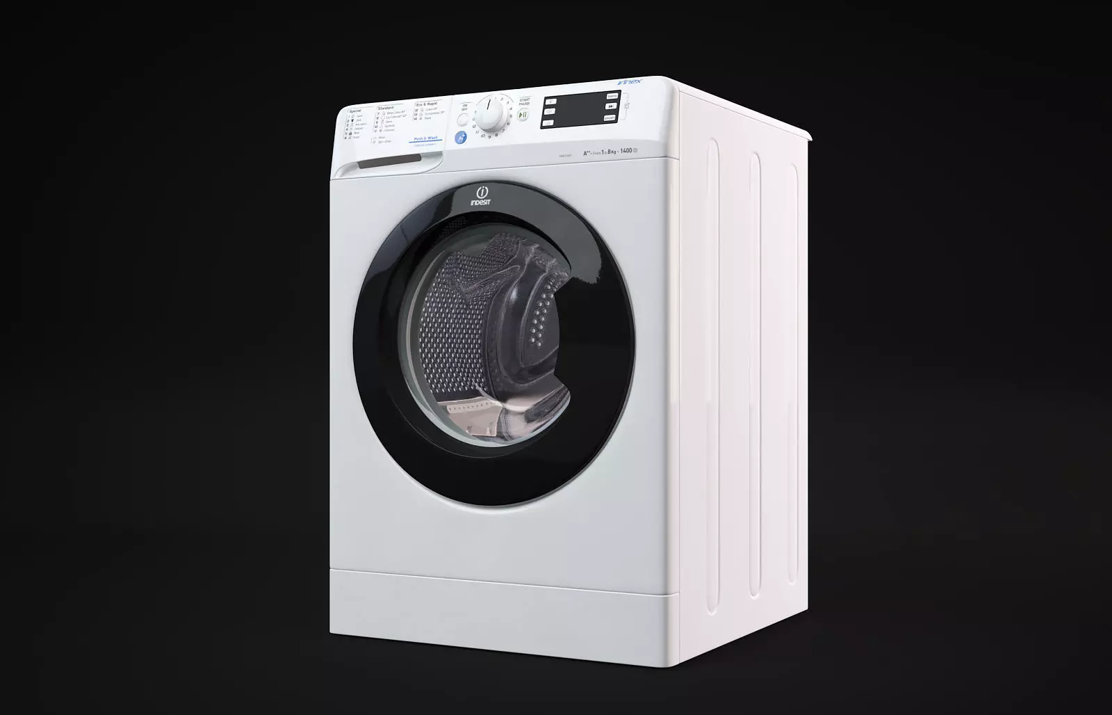 Indesit Washing Machine Low-poly 3D model_0