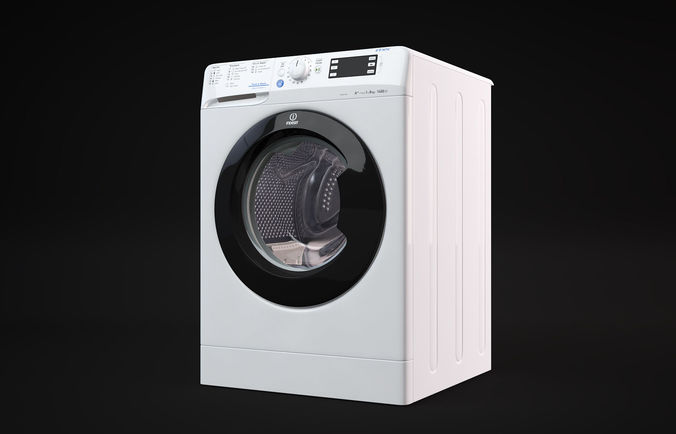 Indesit Washing Machine Low-poly 3D model