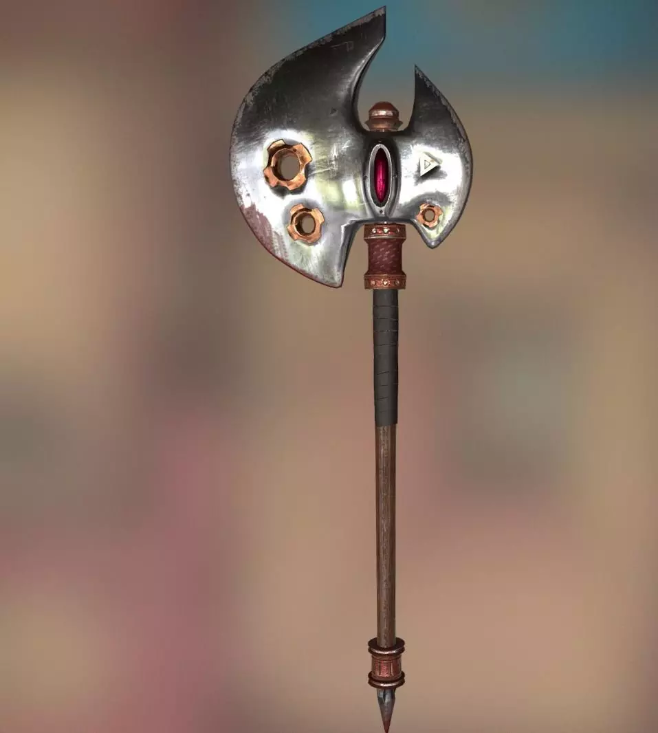 AXE HIGH POLY with eye Free 3D model