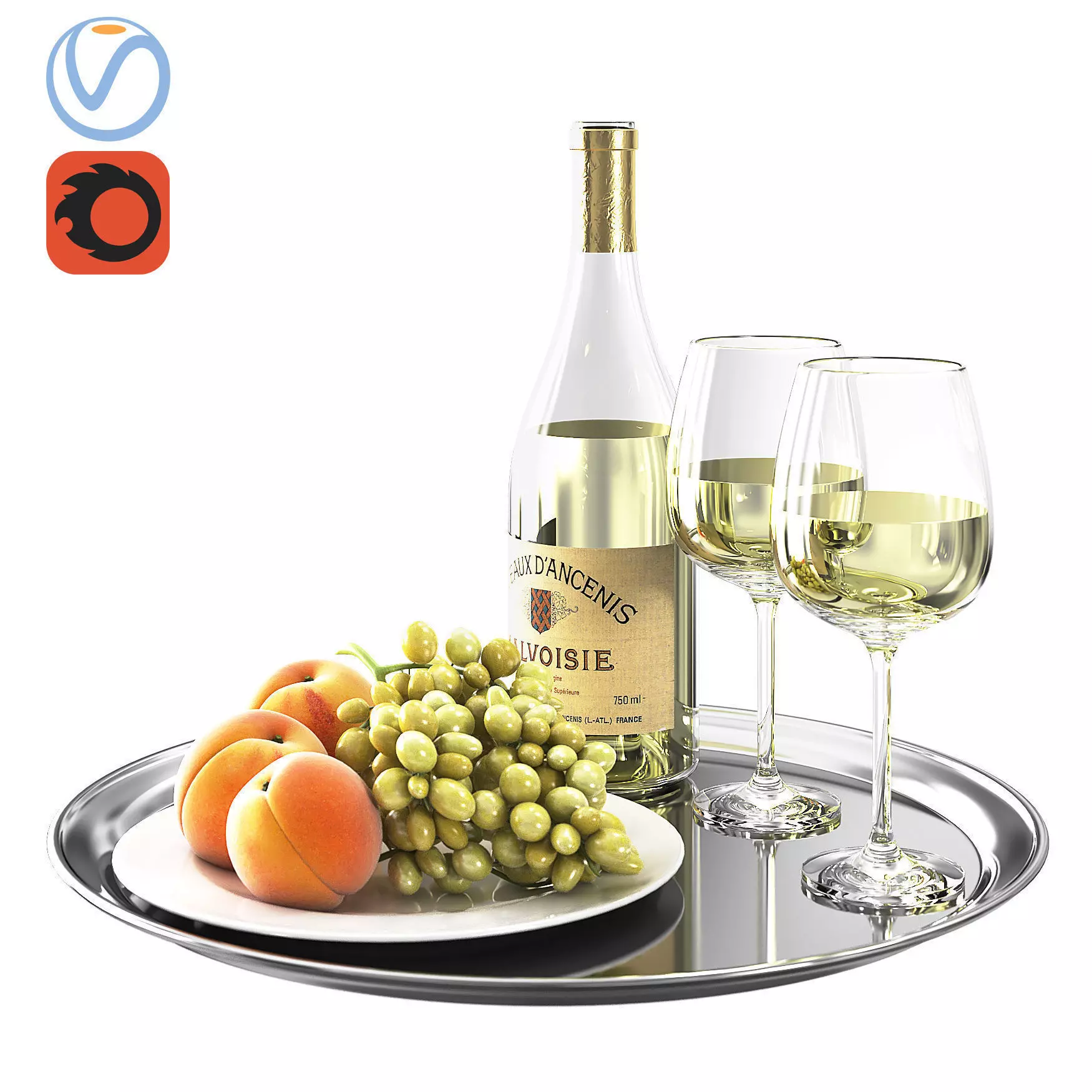 White Wine 3D model_0