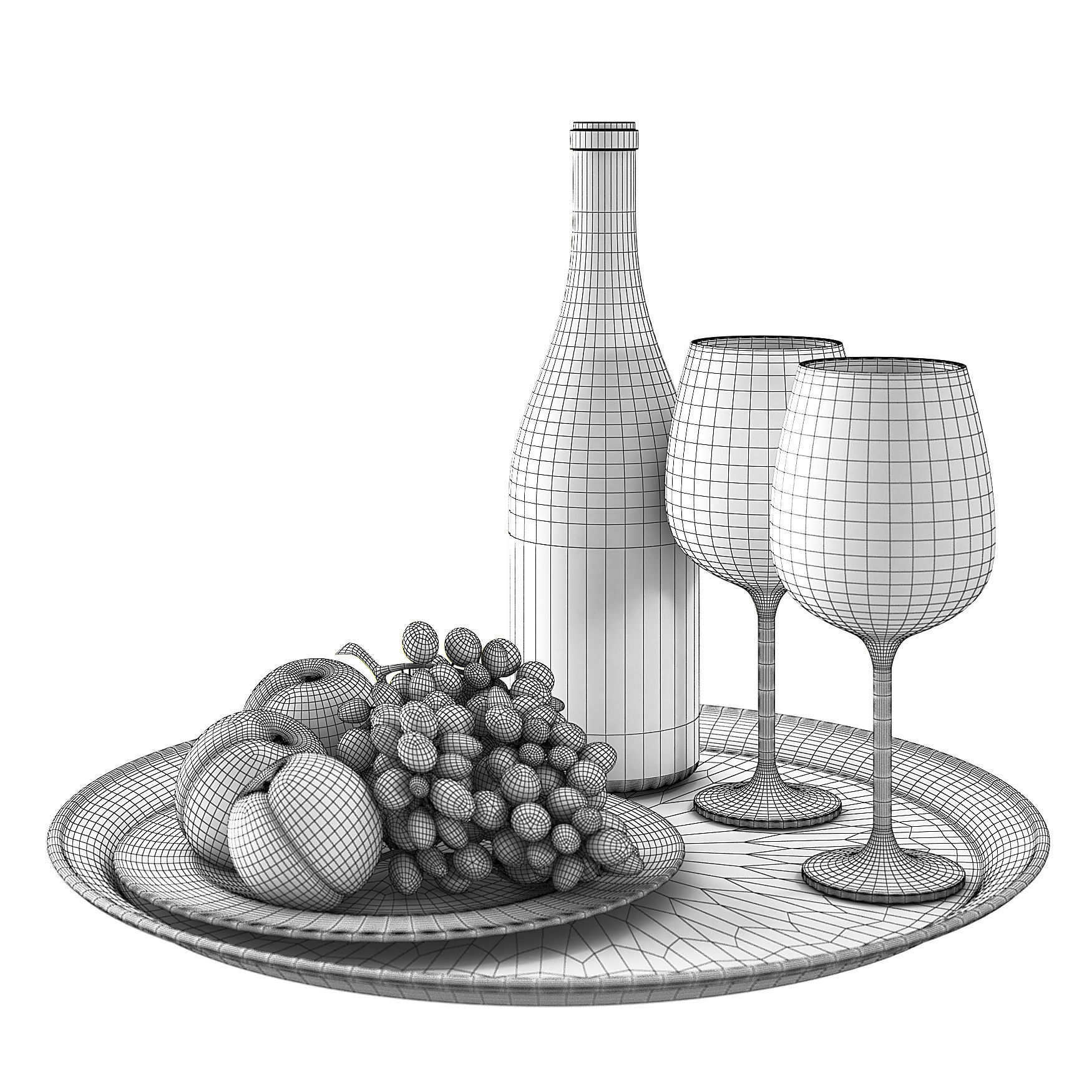 White Wine 3D model_3