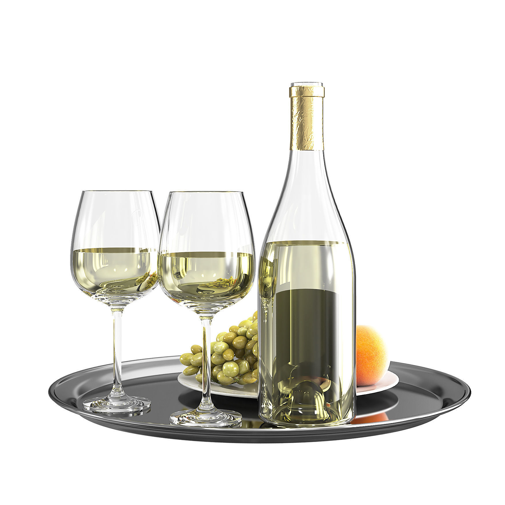 White Wine 3D model_2