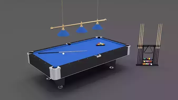 8 Ball Pool Table Setting Blue