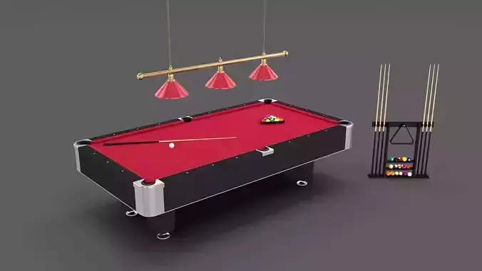 8 Ball Pool Table Setting Red