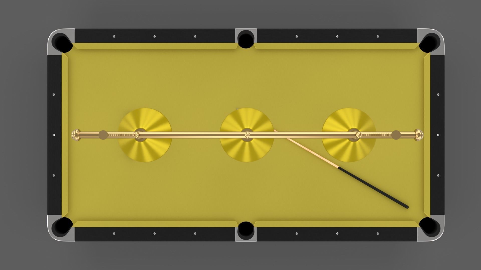 8 Ball Pool Table Setting Yellow 3D model_11