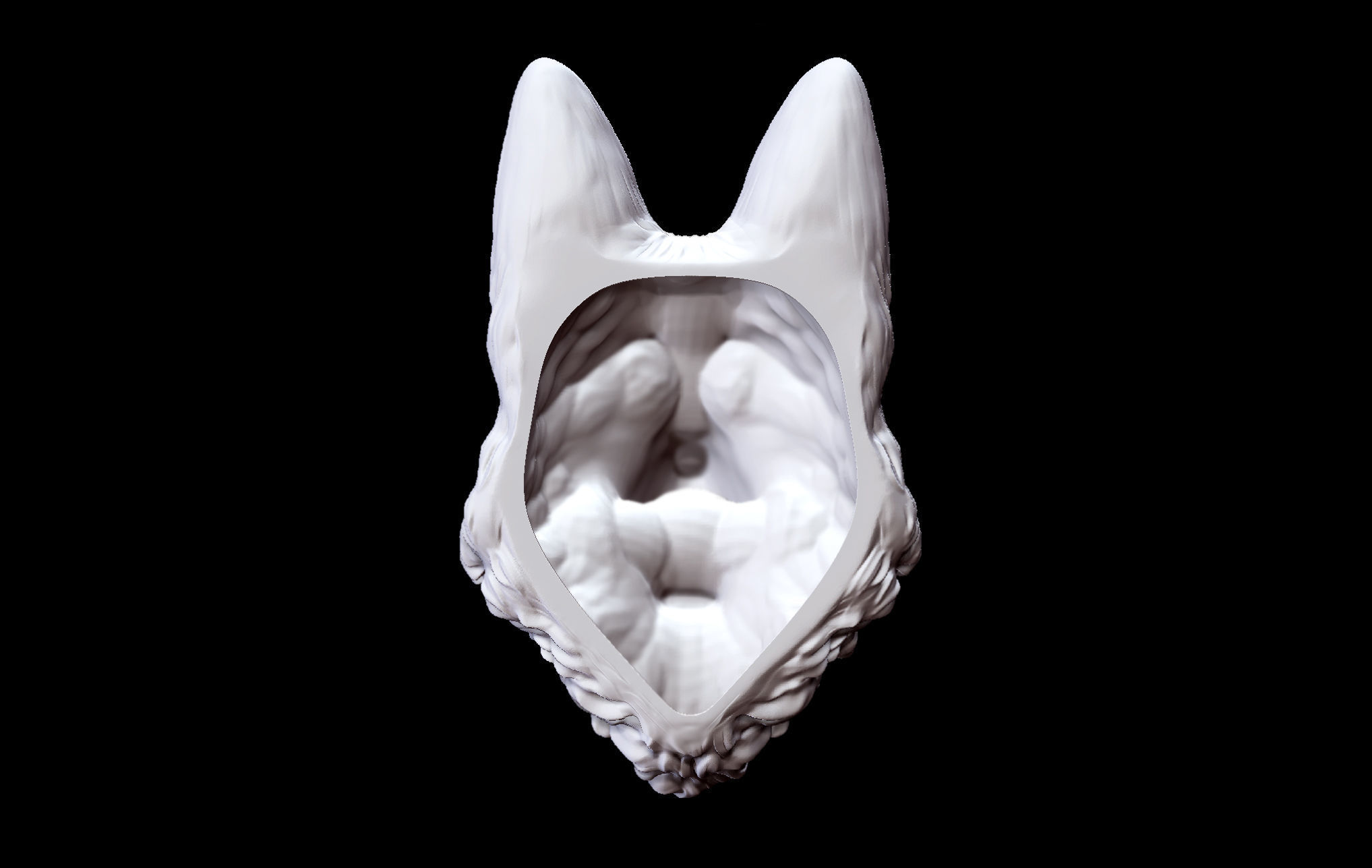 Shepherd German Dog head   3D print model_7