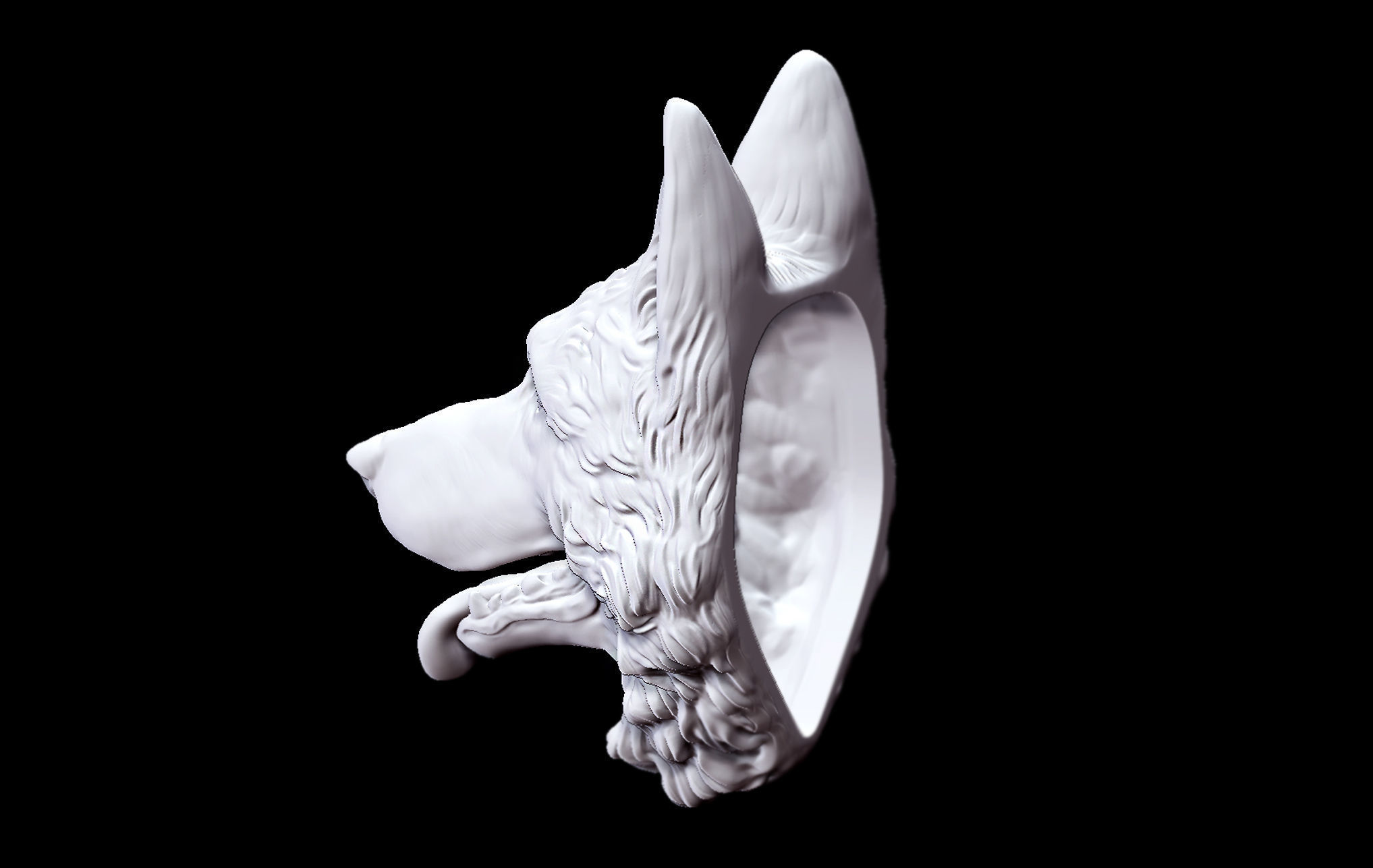 Shepherd German Dog head   3D print model_6