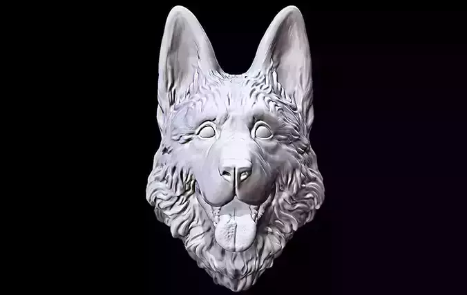 Shepherd German Dog head   3D print model