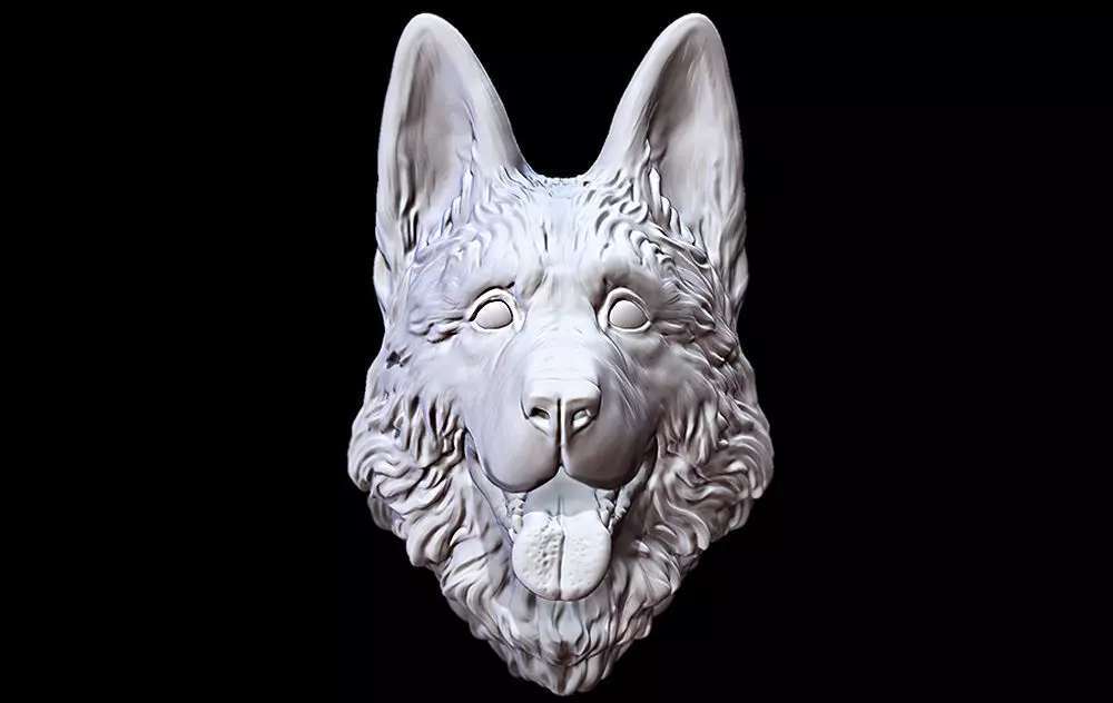 Shepherd German Dog head   3D print model_0