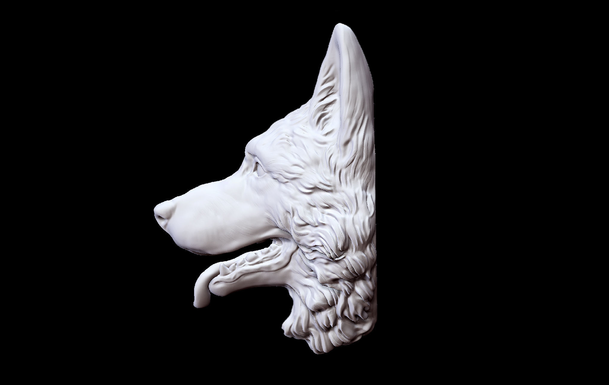 Shepherd German Dog head   3D print model_3