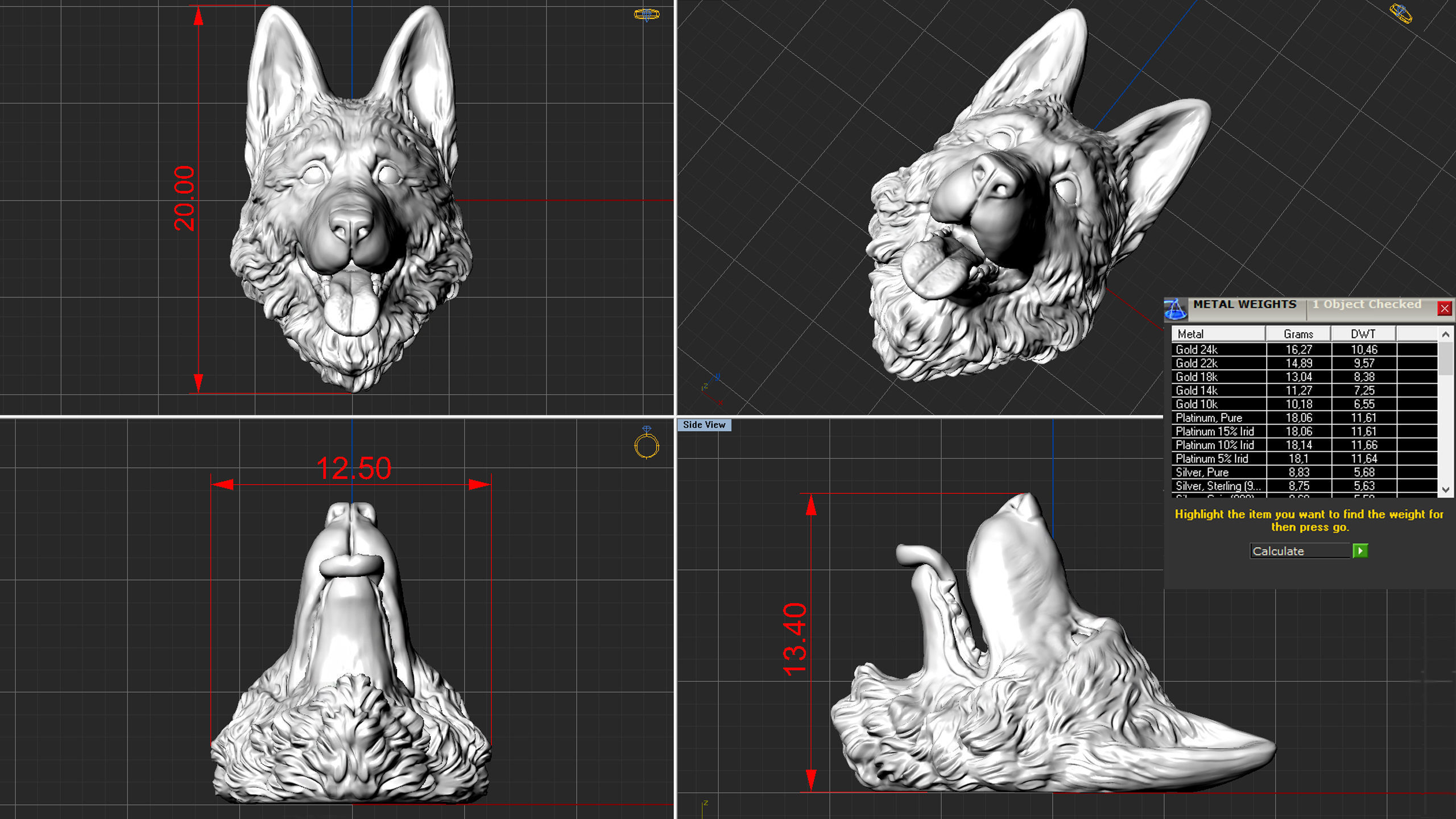 Shepherd German Dog head   3D print model_8