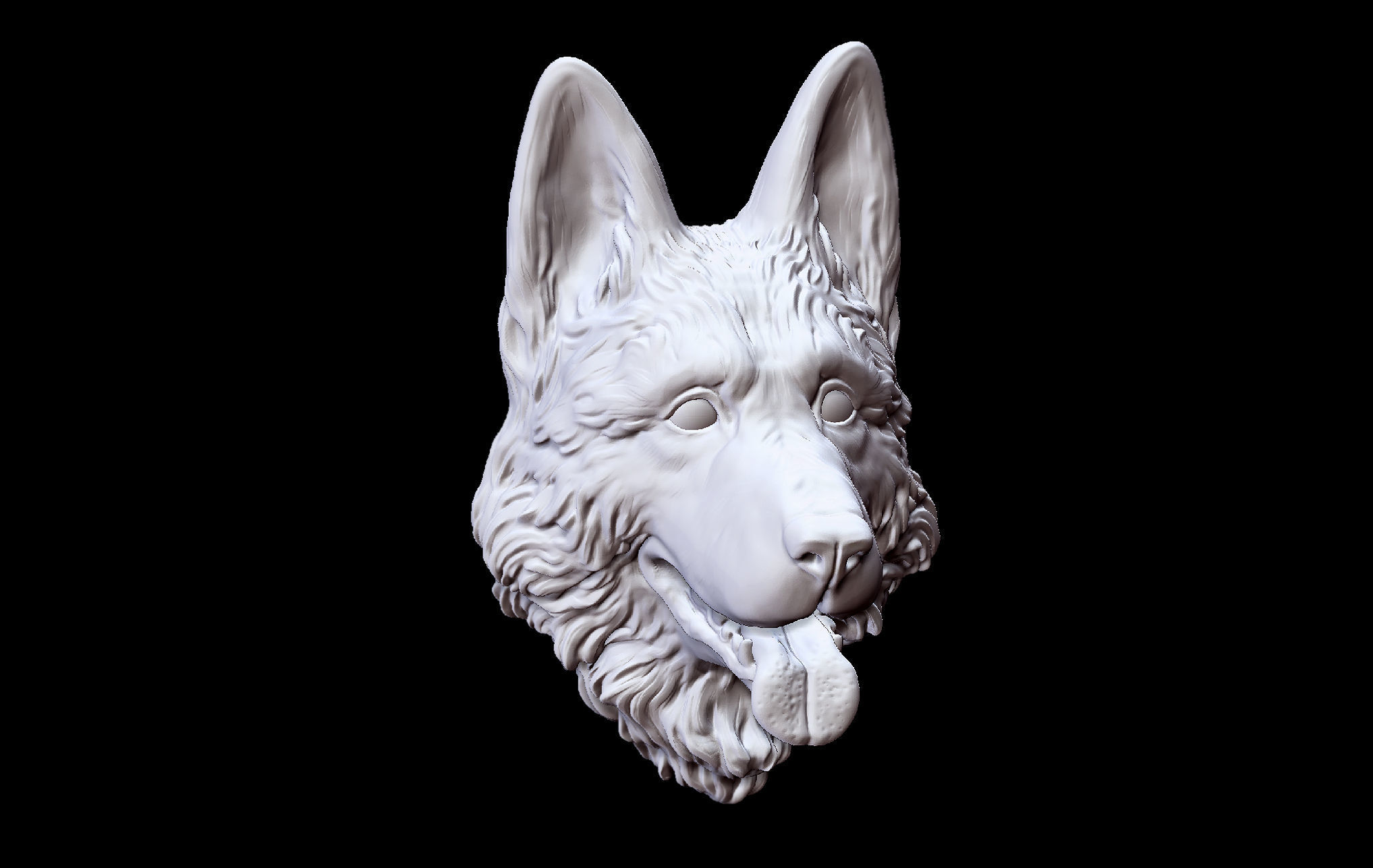Shepherd German Dog head   3D print model_2