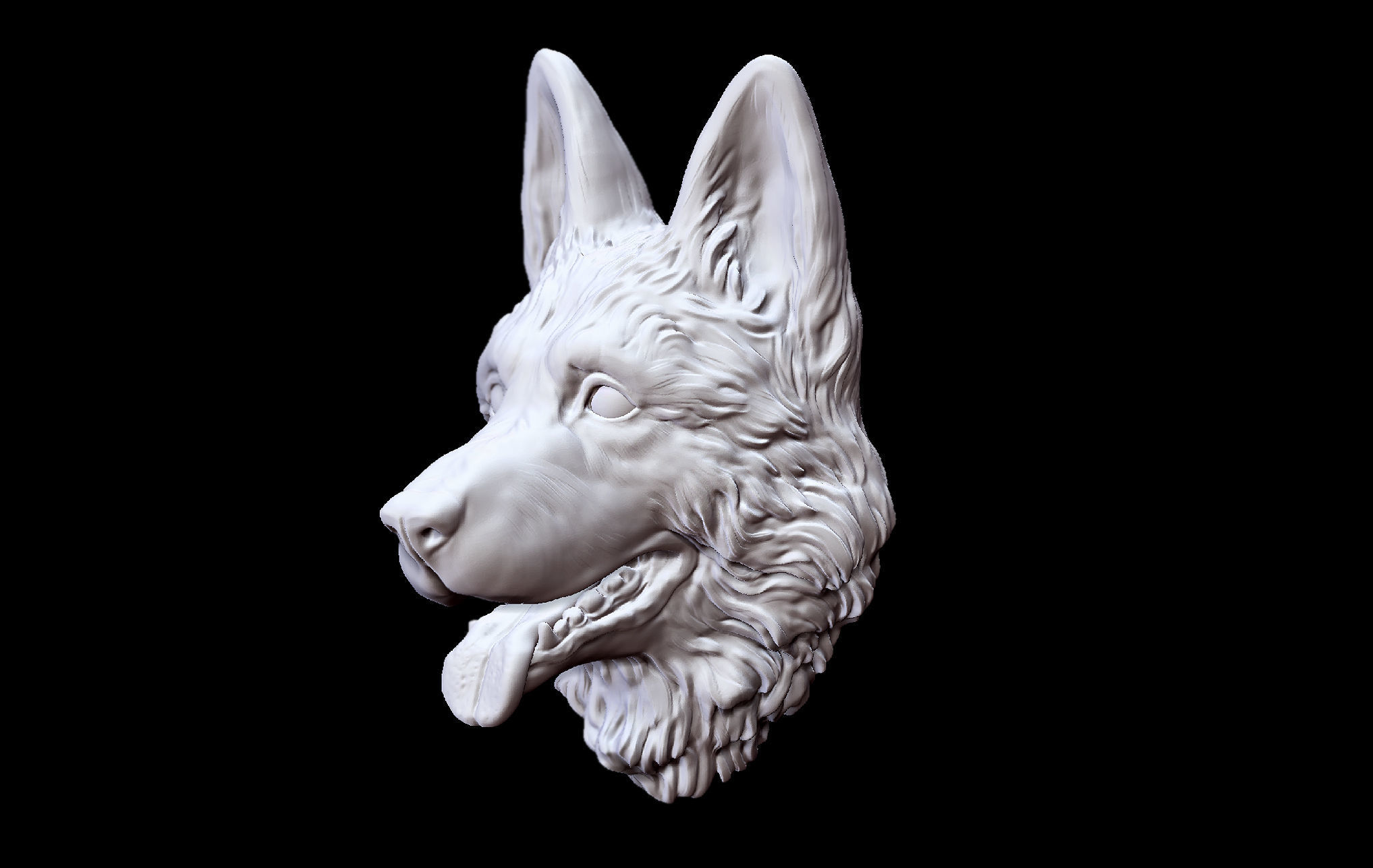 Shepherd German Dog head   3D print model_1