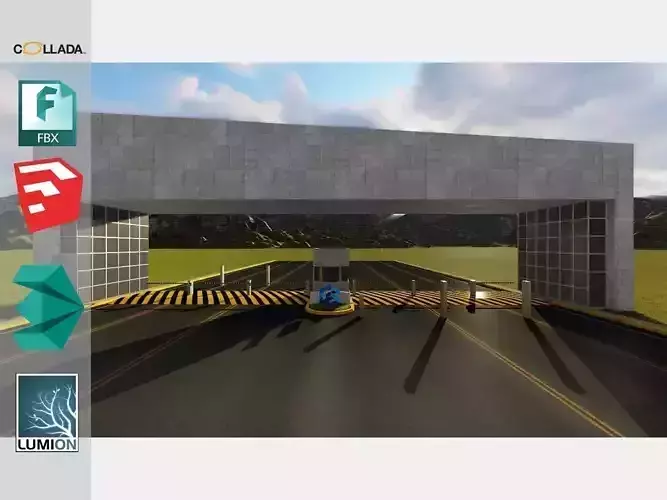 Entrance1 parking garage with car