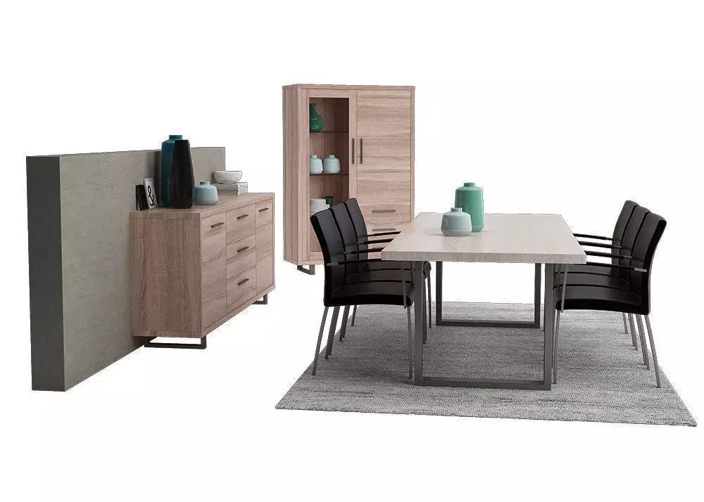Dining furnitures set 01 3D model_0