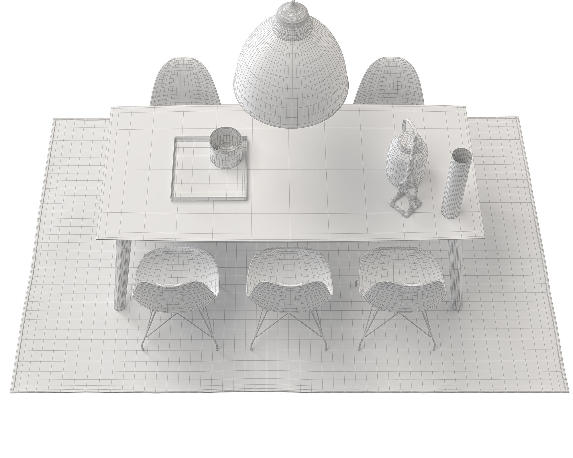 Crystal Cokko Dining Furnitures Set 3D model_4