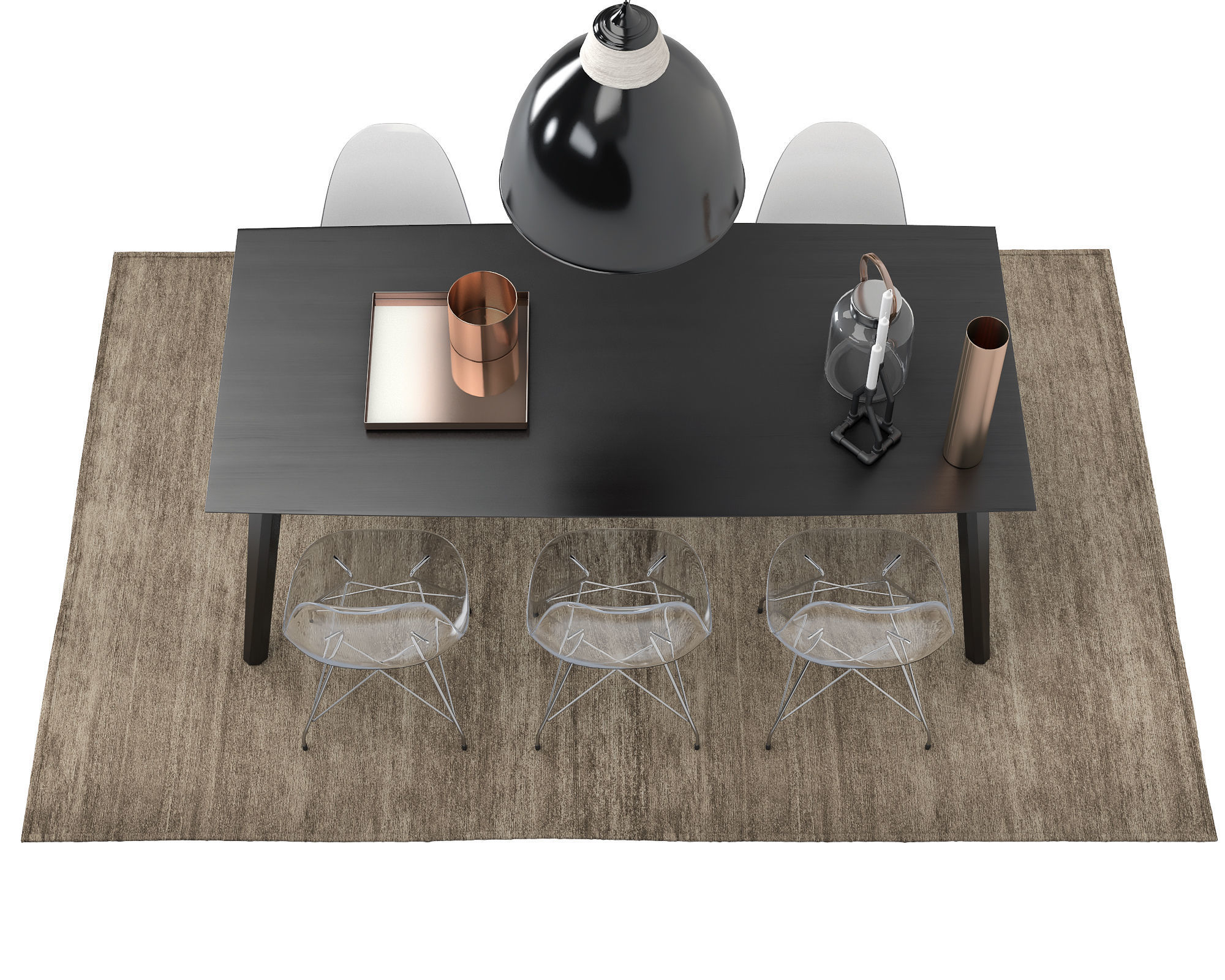 Crystal Cokko Dining Furnitures Set 3D model_2