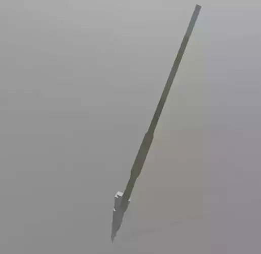 Low poly spear long metal stick