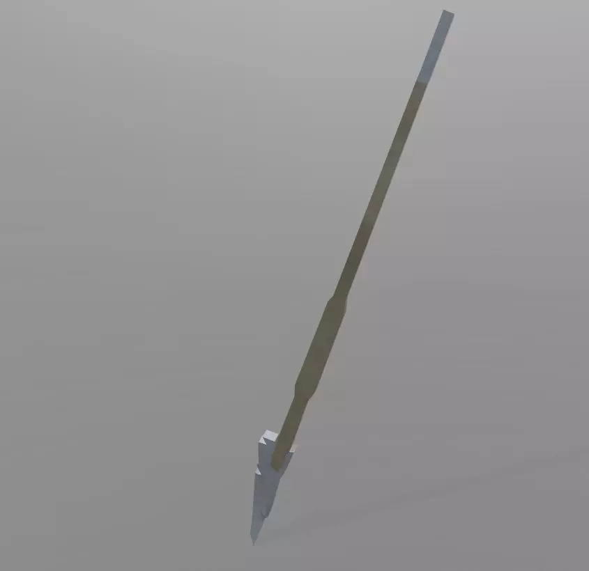 Low poly spear long metal stick Free low-poly 3D model_0