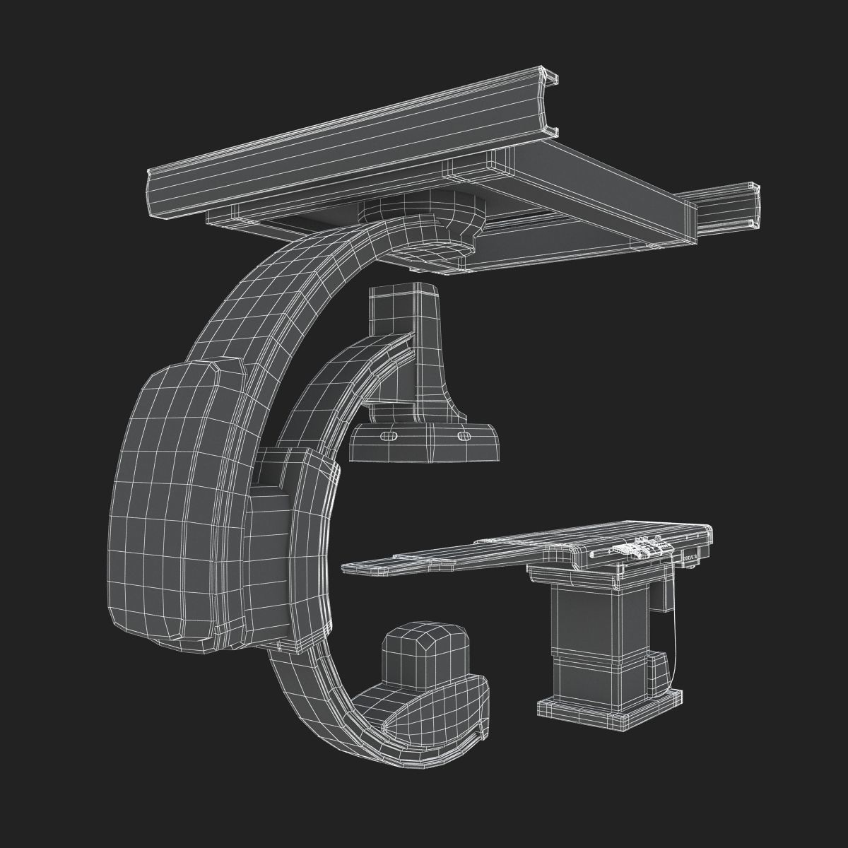 C-Arm System with Table Toshiba Infinix i Core 3D model_20