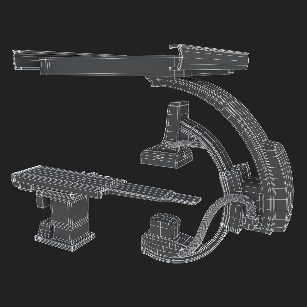 C-Arm System with Table Toshiba Infinix i Core 3D model_21