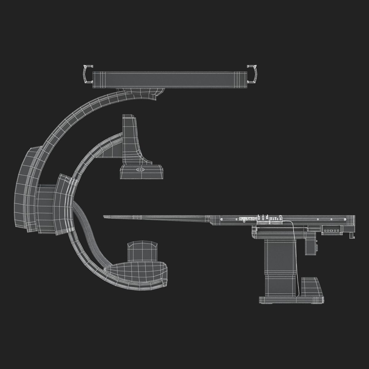 C-Arm System with Table Toshiba Infinix i Core 3D model_16