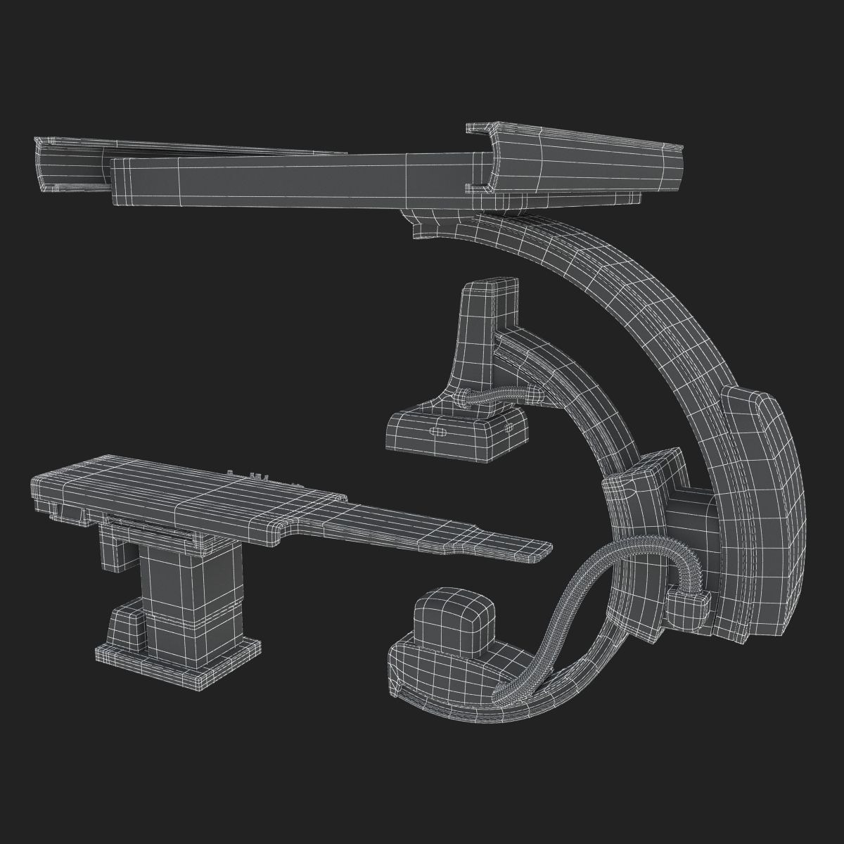 C-Arm System with Table Toshiba Infinix i Core 3D model_23