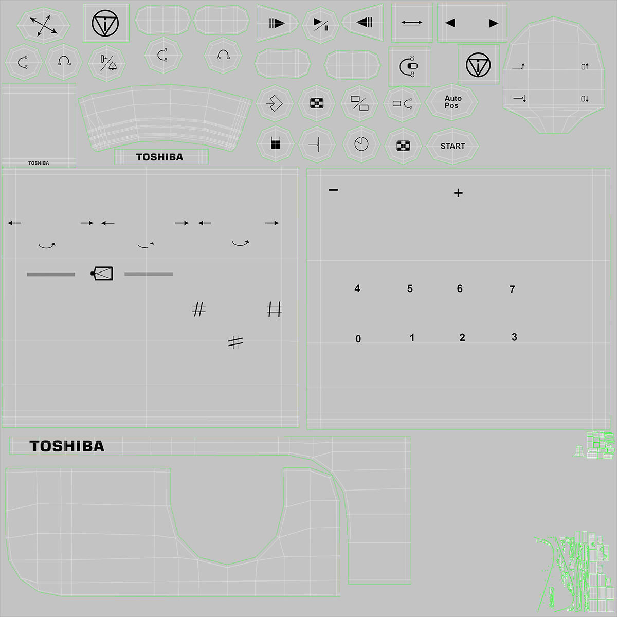 C-Arm System with Table Toshiba Infinix i Core 3D model_37