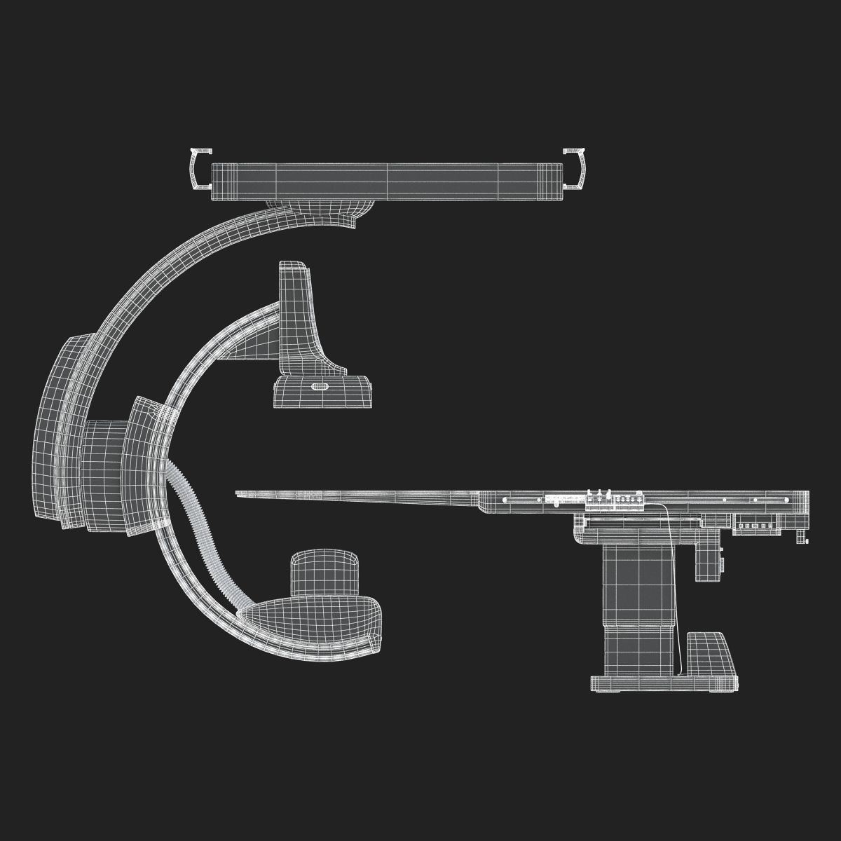 C-Arm System with Table Toshiba Infinix i Core 3D model_19