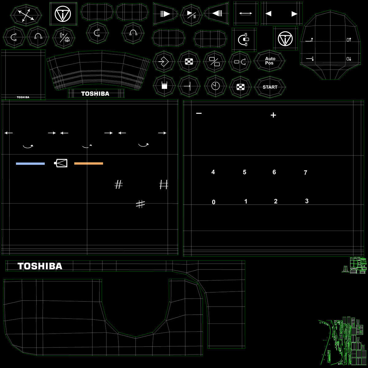 C-Arm System with Table Toshiba Infinix i Core 3D model_36