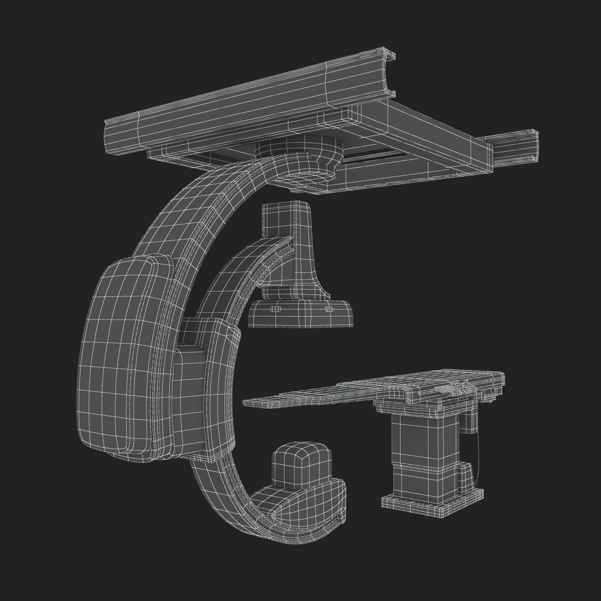 C-Arm System with Table Toshiba Infinix i Core 3D model_22