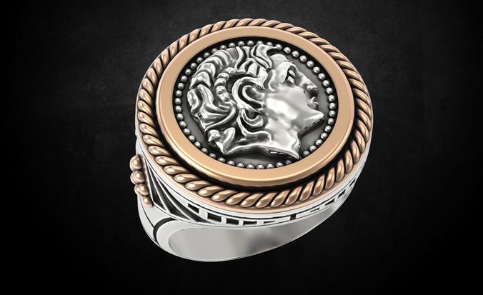 The Greek Ring with Alexander the Great 3D print model