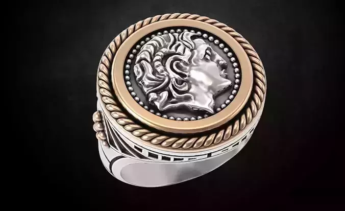 The Greek Ring with Alexander the Great 3D print model