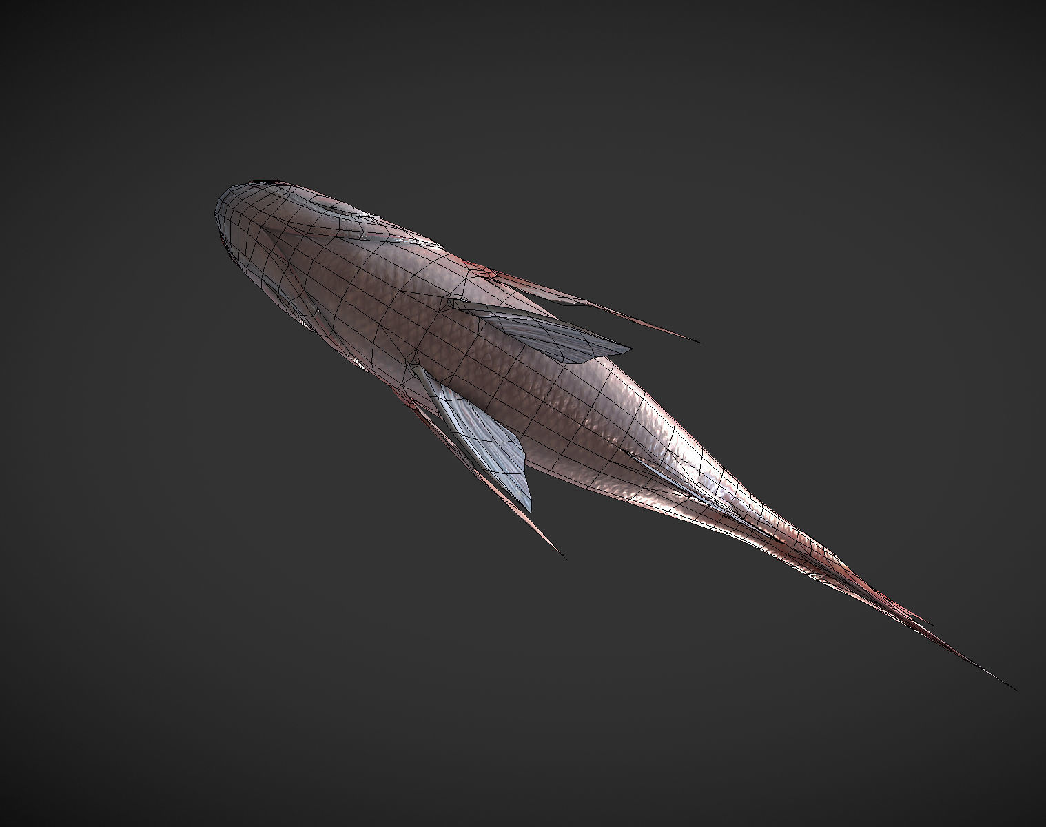 Carp 01 Low-poly 3D model_9