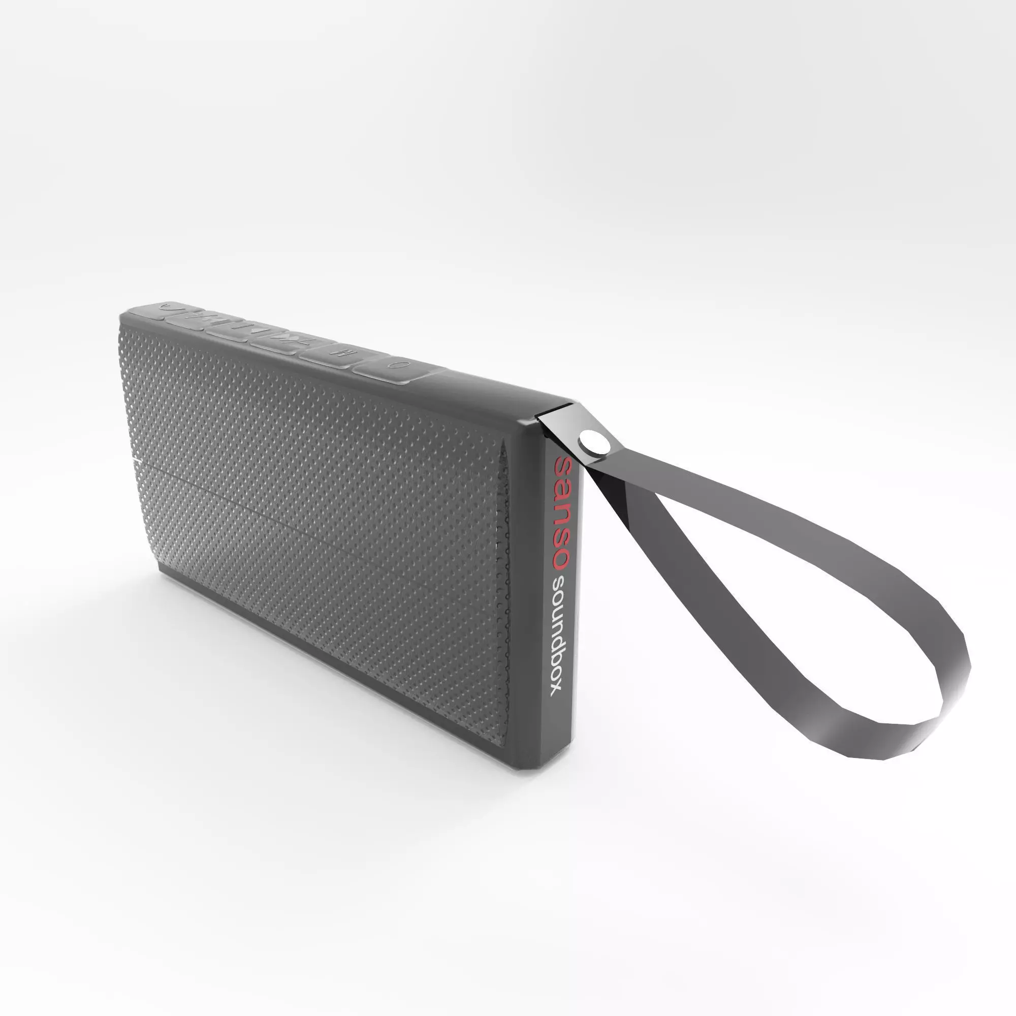 Speaker power bank with strap Low-poly 3D model_0