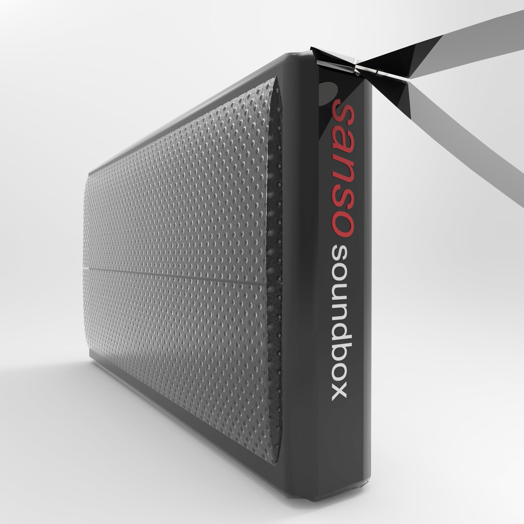 Speaker power bank with strap Low-poly 3D model_1