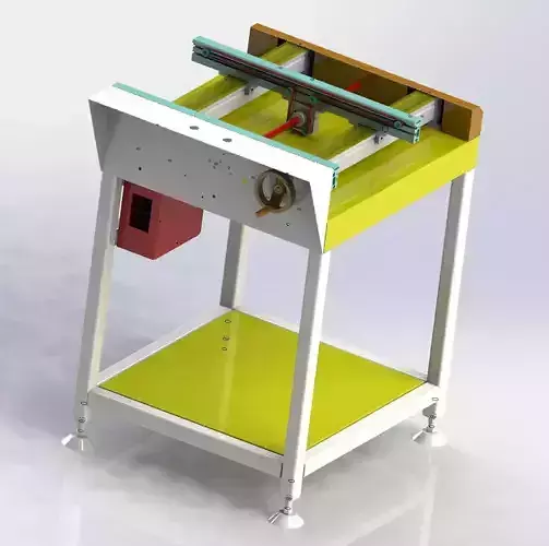Width adjustable chain assembly line 3D model