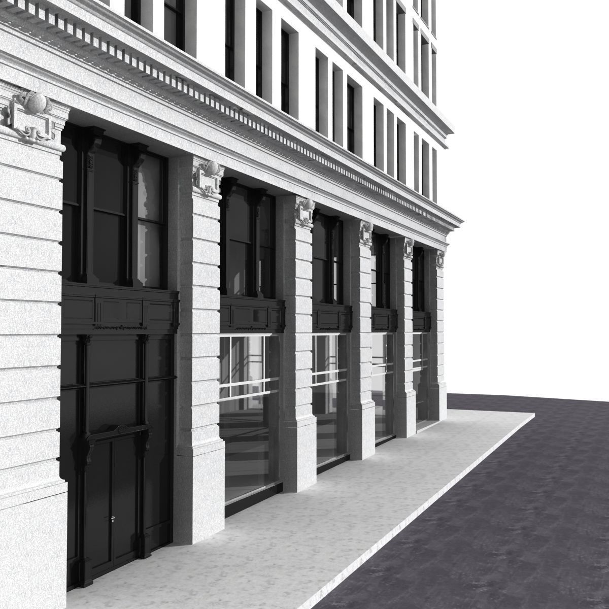 New York corner building 3D model_4