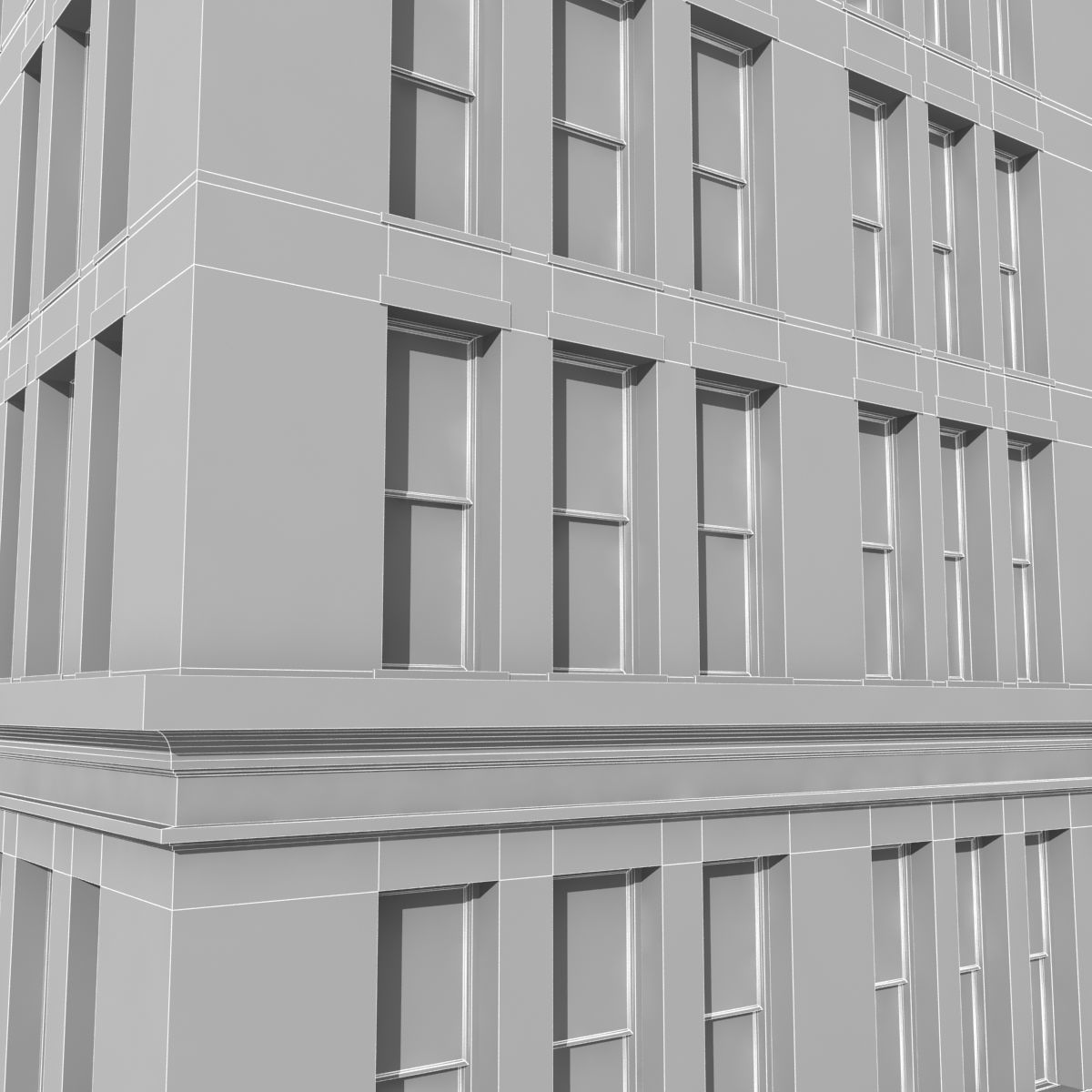 New York corner building 3D model_9