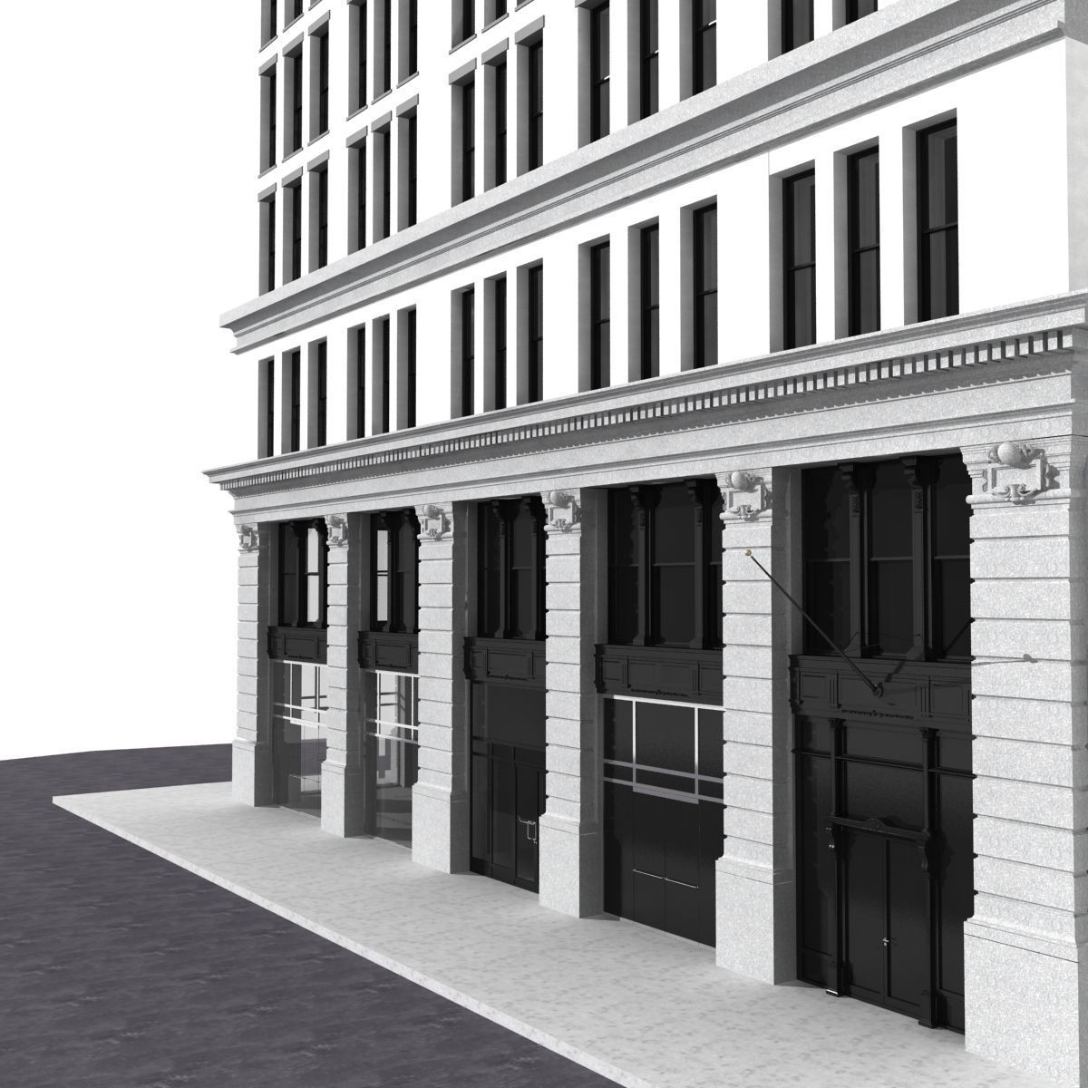 New York corner building 3D model_2