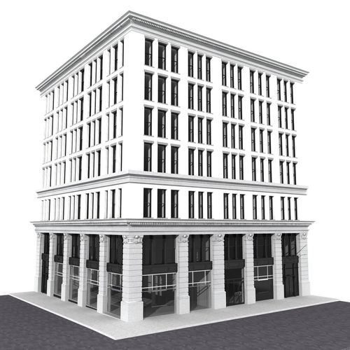 New York corner building 3D model