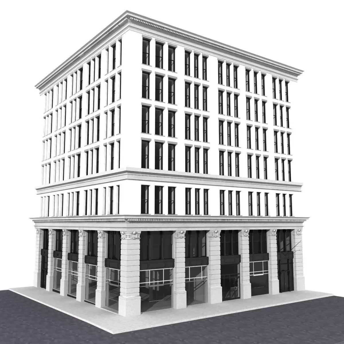 New York corner building 3D model_0