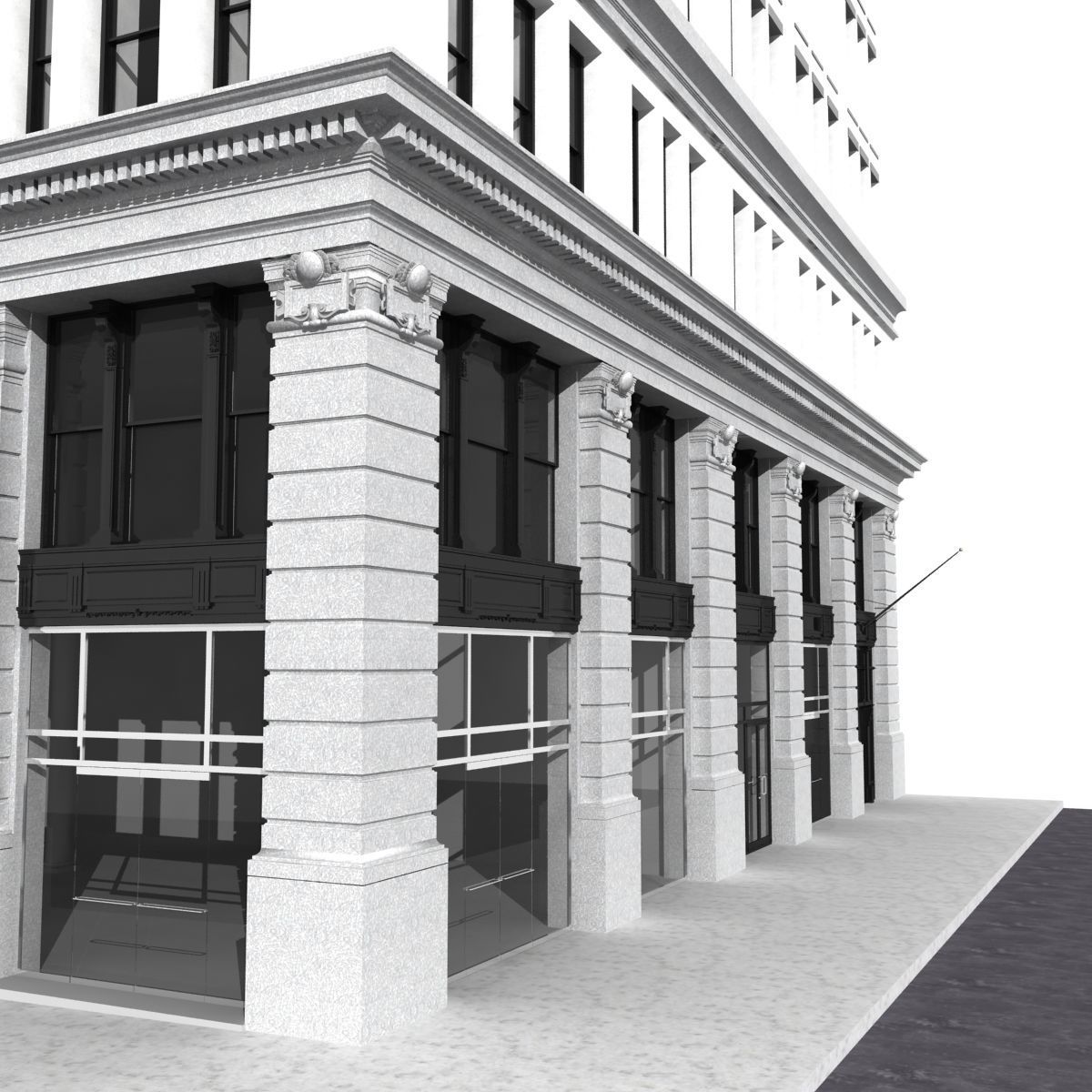New York corner building 3D model_3