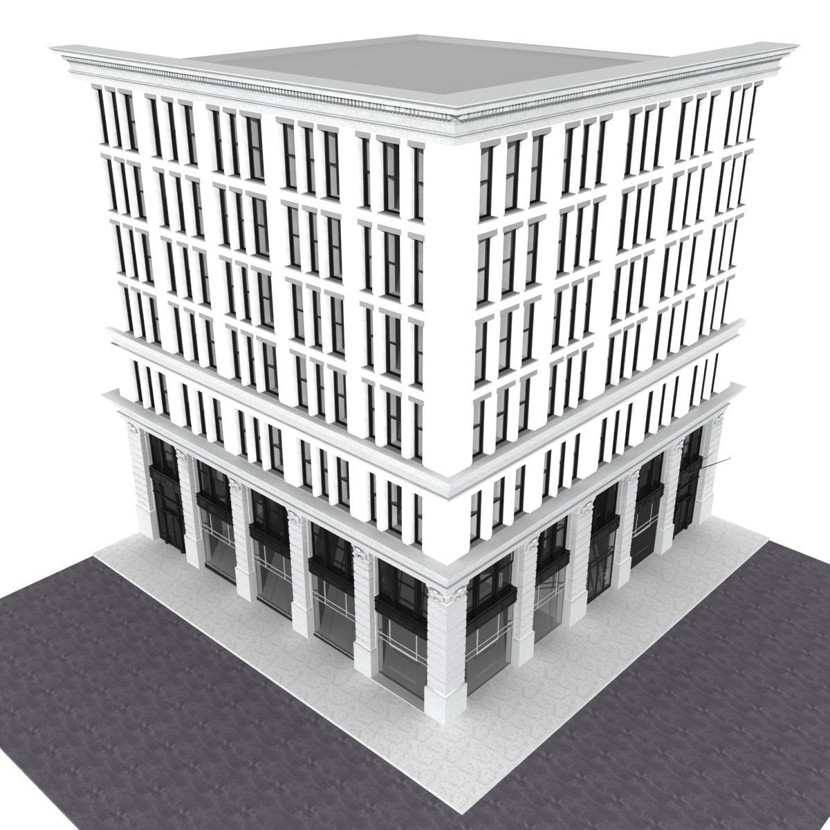 New York corner building 3D model_1