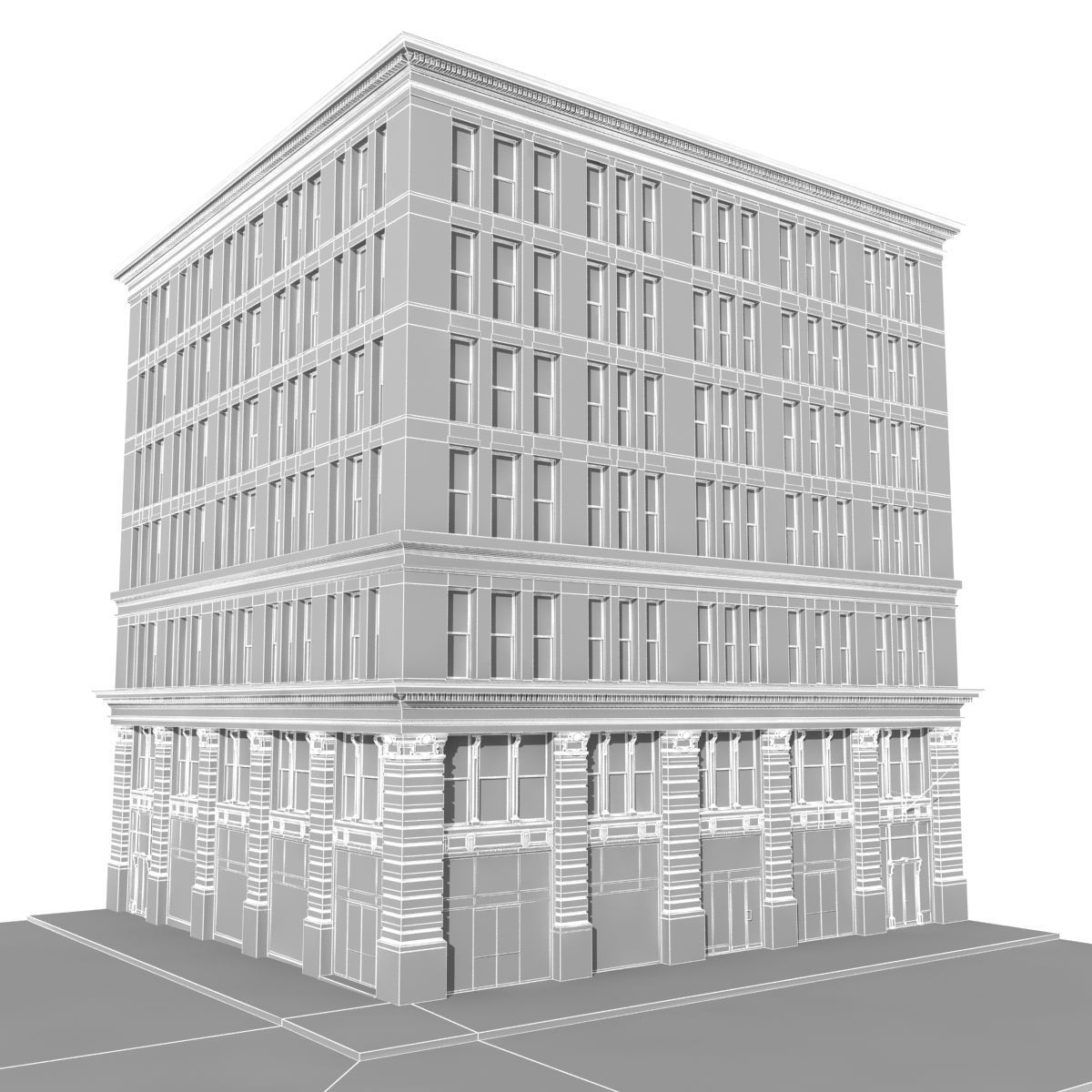 New York corner building 3D model_8